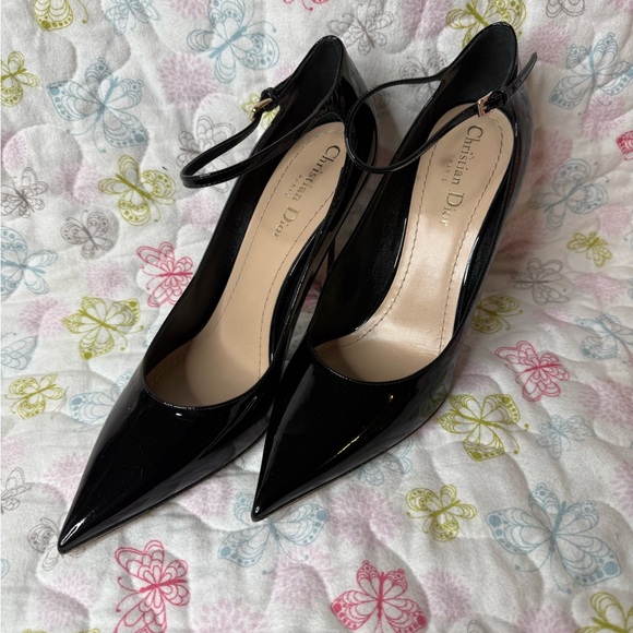 Dior Black Kitten Heel Shoes with Ankle Strap - Picture 1 of 11